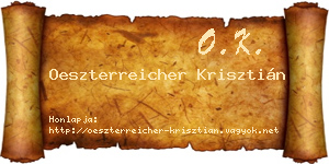 Oeszterreicher Krisztián névjegykártya
